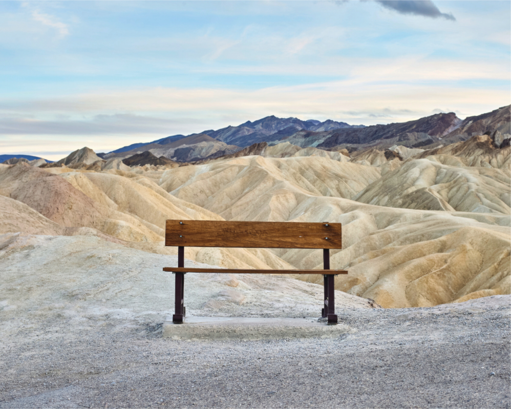 Main image Bench in a desert landscape